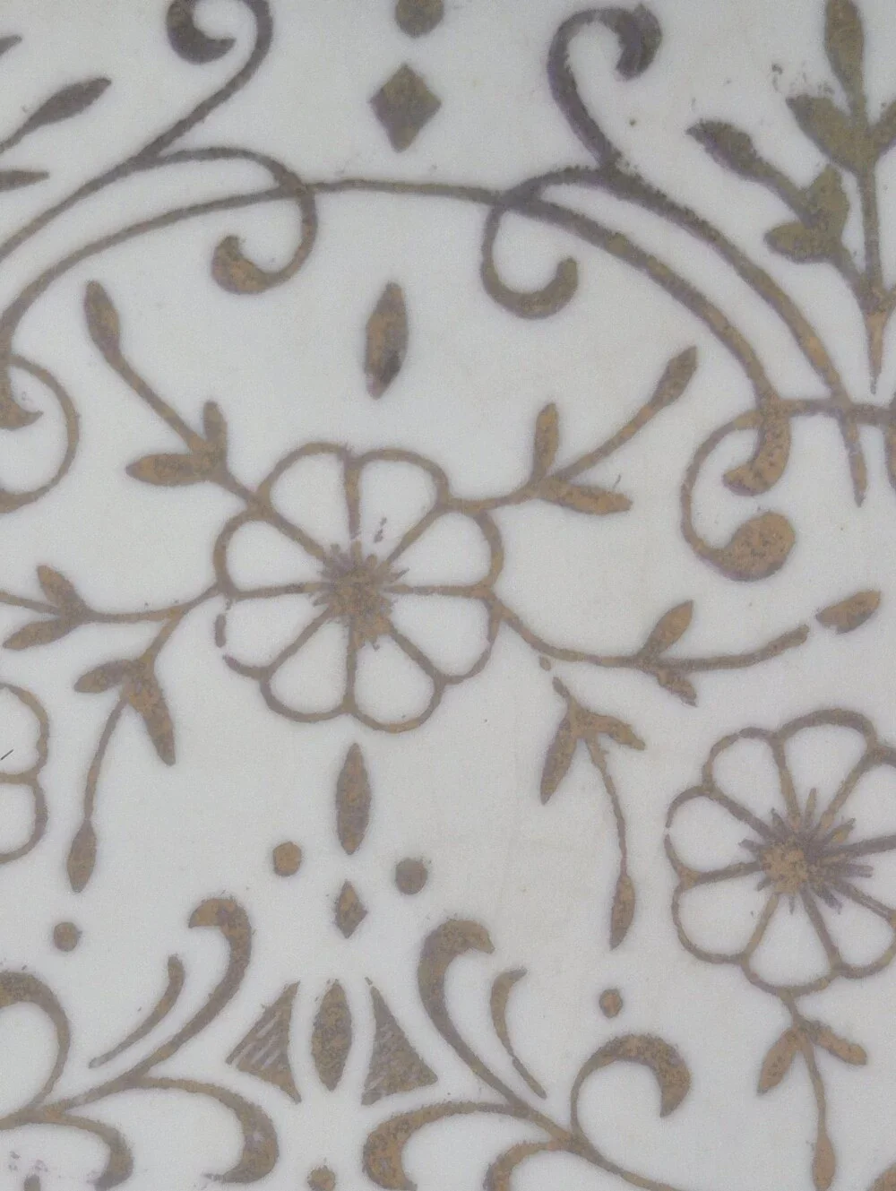Vintage Collectible Ceramic Cake/ Pie Server Cream with Gold Etched Design 9 in